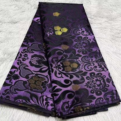 Damask lace fabric DIY sewing African dress blouse headtie