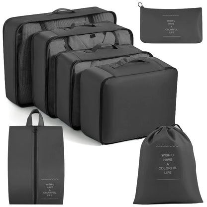 Travel packing cubes set for clothes, shoes and toiletries – luggage organiser 46
