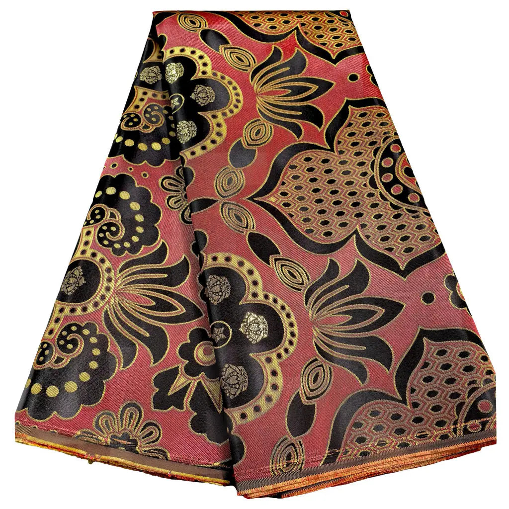 African Damask Lace Fabric Jacquard Brocade 2.5 or 5 Yards
