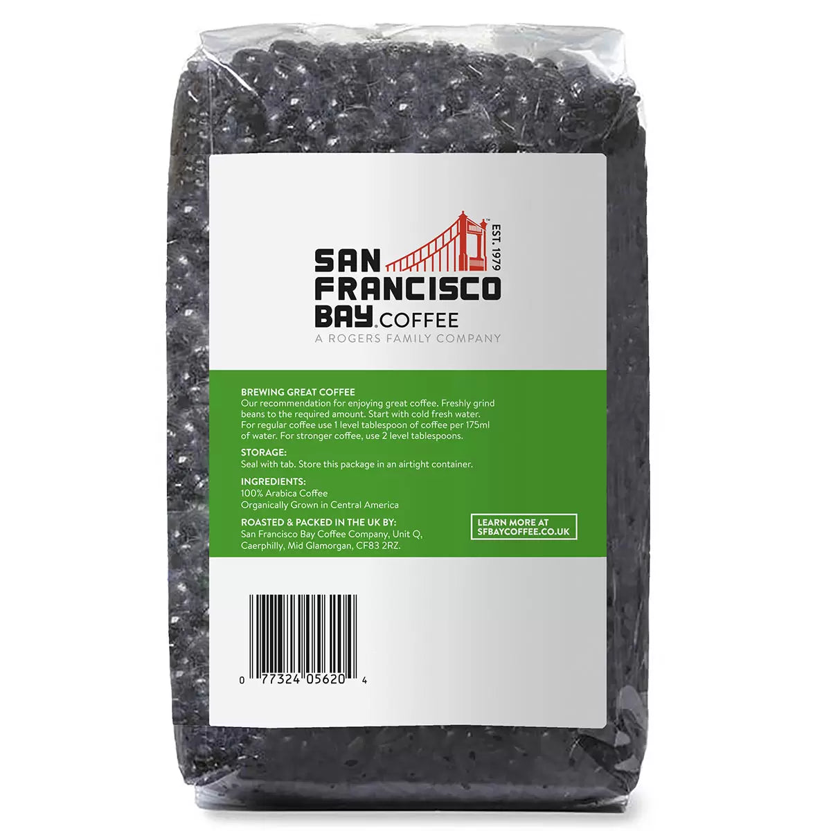 San Francisco Bay Organic Rainforest Blend Whole Bean Coffee, 908g front