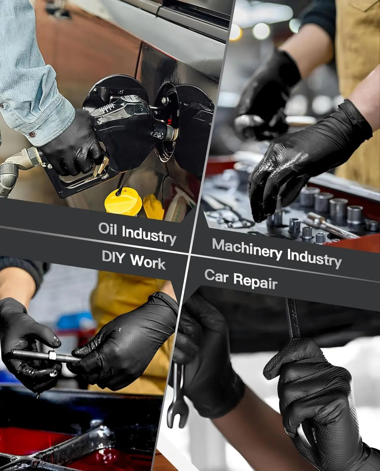 Black nitrile gloves 8mil gardening cleaning household use