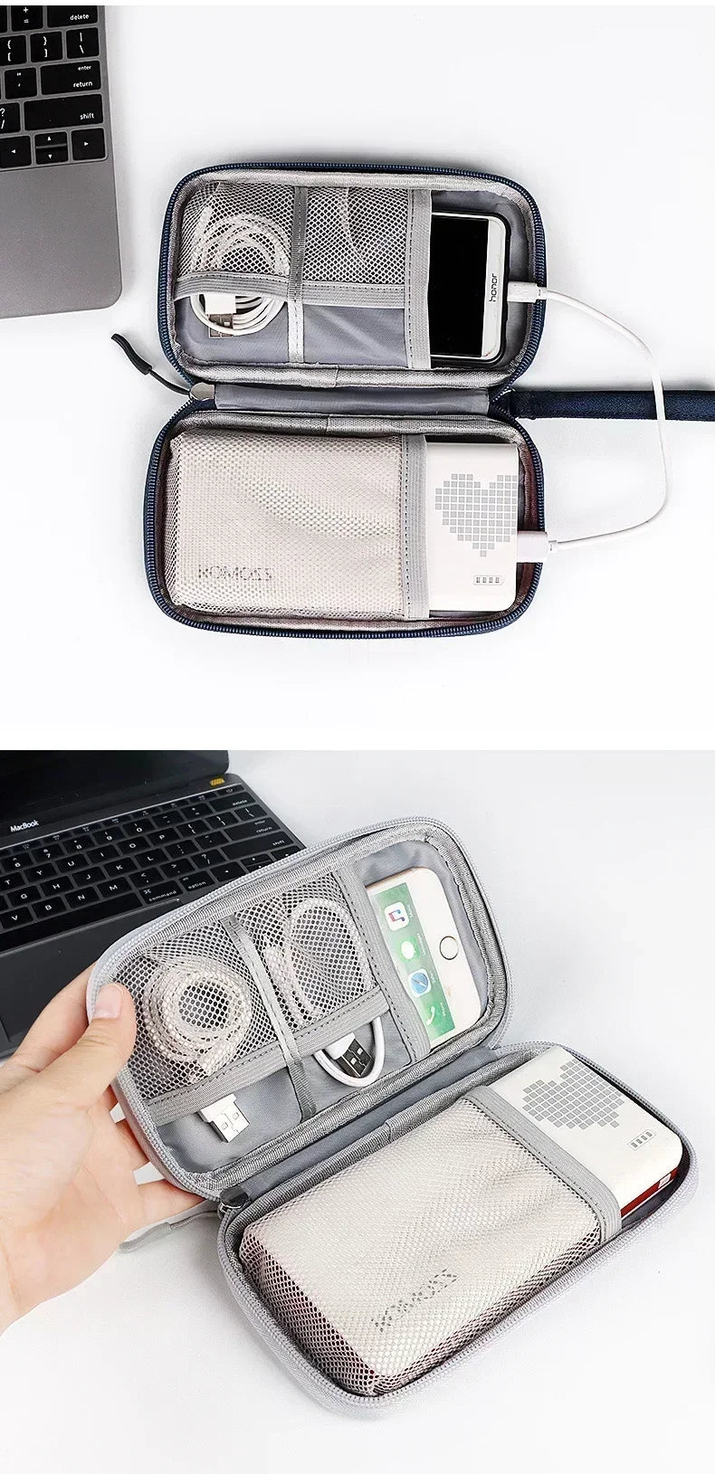 Travel gadget storage pouch for electronic accessories