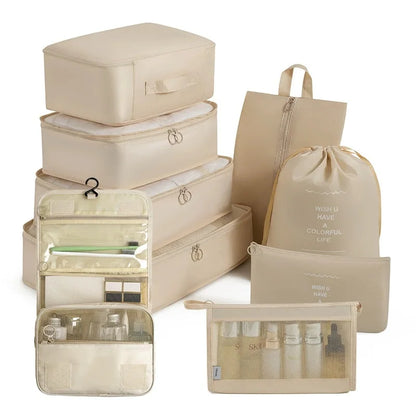 Travel packing cubes set for clothes, shoes and toiletries – toiletry organiser 25