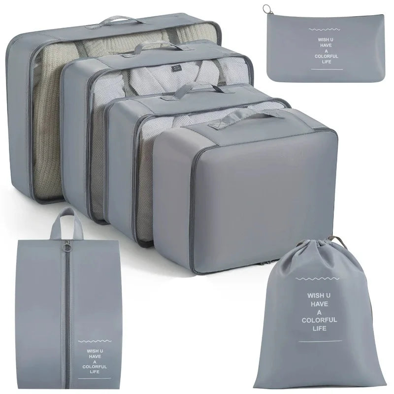 Travel packing cubes set for clothes, shoes and toiletries – clothes organiser 23