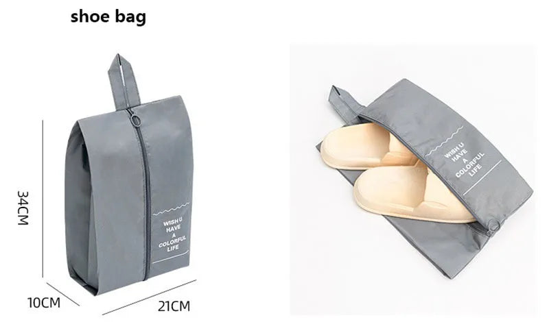 Travel packing cubes set for clothes, shoes and toiletries – toiletry organiser 20