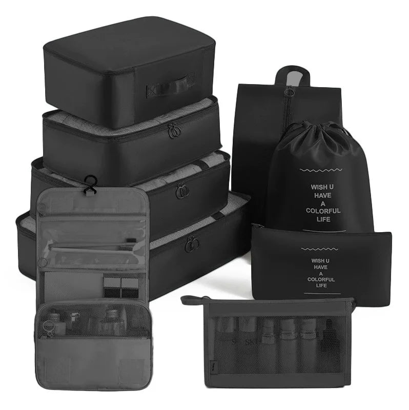 Travel packing cubes set for clothes, shoes and toiletries – suitcase organiser 32