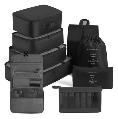 Travel packing cubes set for clothes, shoes and toiletries – suitcase organiser 32