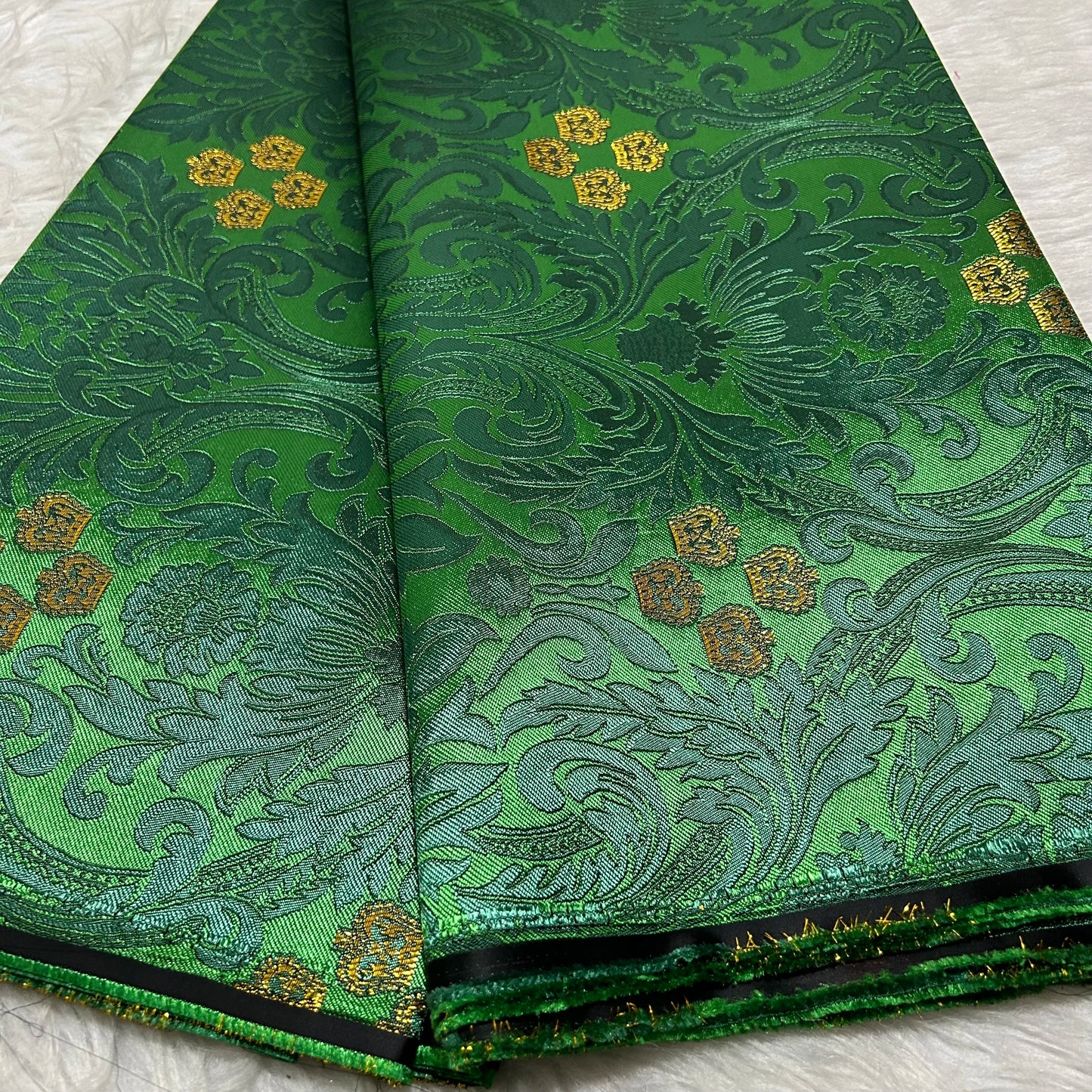 African Damask Lace Fabric Jacquard Brocade 2.5 or 5 Yards