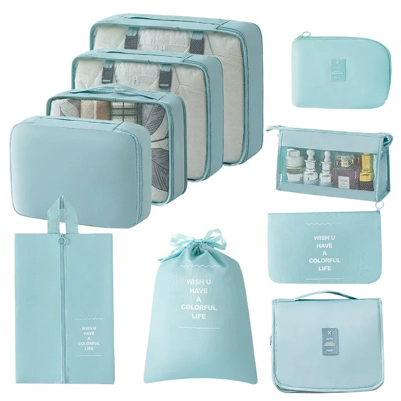 Travel packing cubes set for clothes, shoes and toiletries – suitcase organiser 37