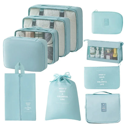 Travel packing cubes set for clothes, shoes and toiletries – suitcase organiser 37