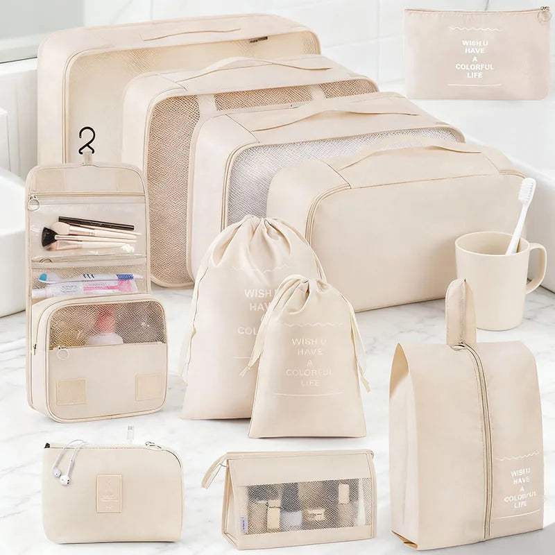 Travel packing cubes set for clothes, shoes and toiletries – suitcase organiser 7