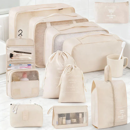 Travel packing cubes set for clothes, shoes and toiletries – suitcase organiser 7
