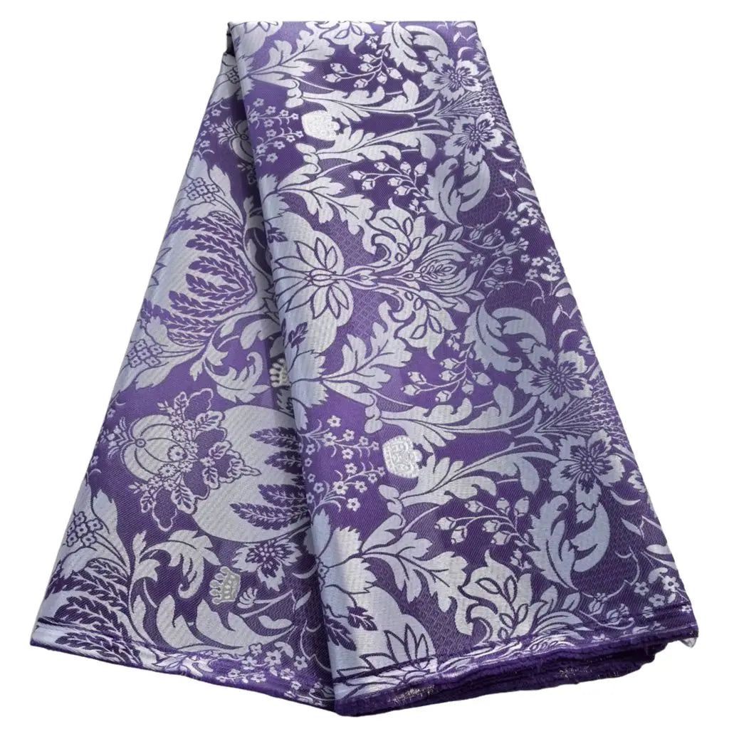 African Damask Lace Fabric Jacquard Brocade 2.5 or 5 Yards
