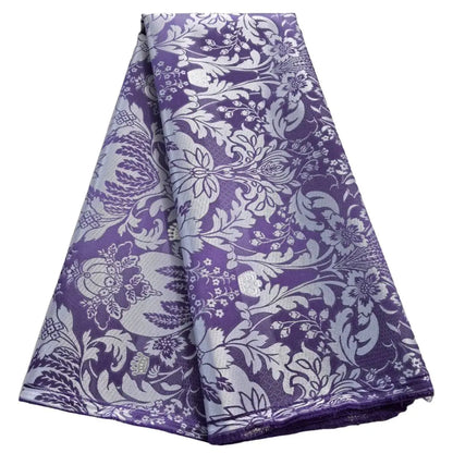 African Damask Lace Fabric Jacquard Brocade 2.5 or 5 Yards