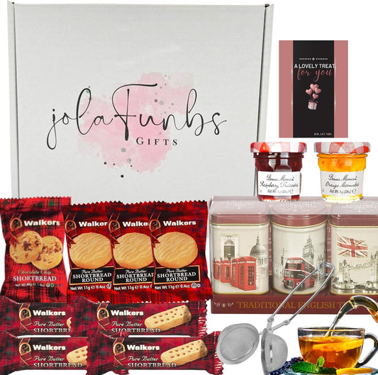 Scottish Shortbread Walkers Gifts & English Tea Gift Set with Cards
