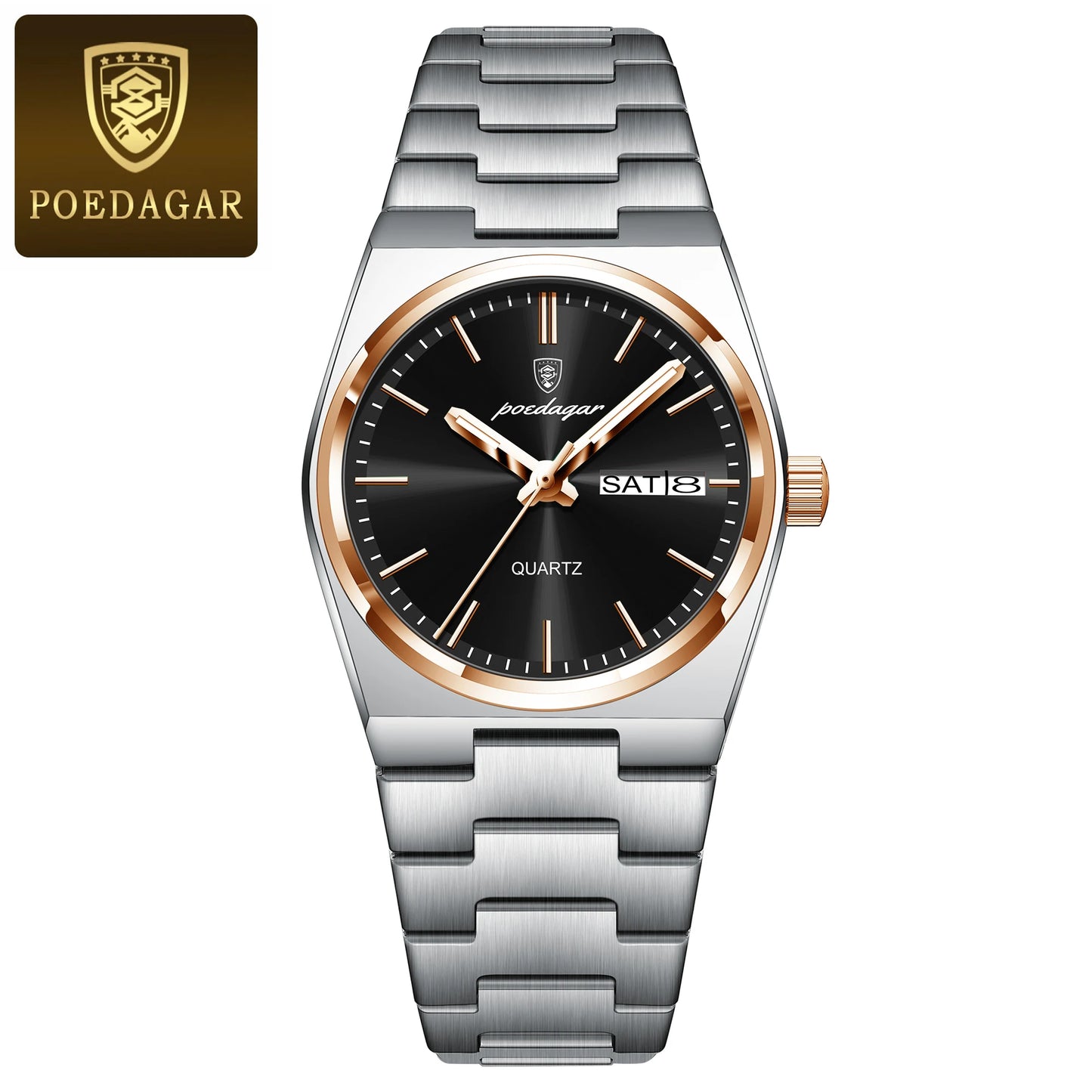 Poedagar Women's Elegant Quartz Watch 35mm Stainless Steel