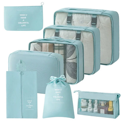 Travel packing cubes set for clothes, shoes and toiletries – clothes organiser 48