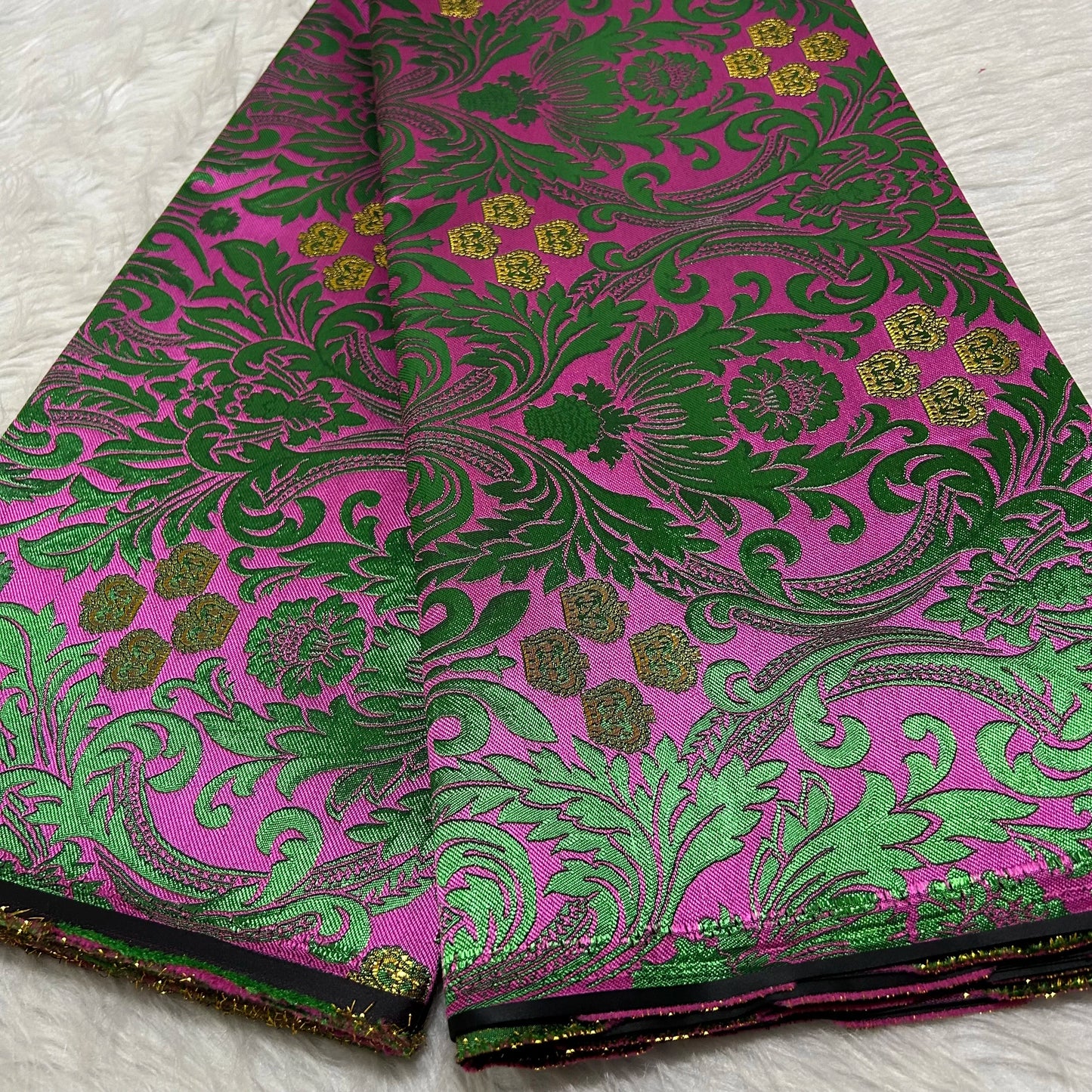 African Damask Lace Fabric Jacquard Brocade 2.5 or 5 Yards