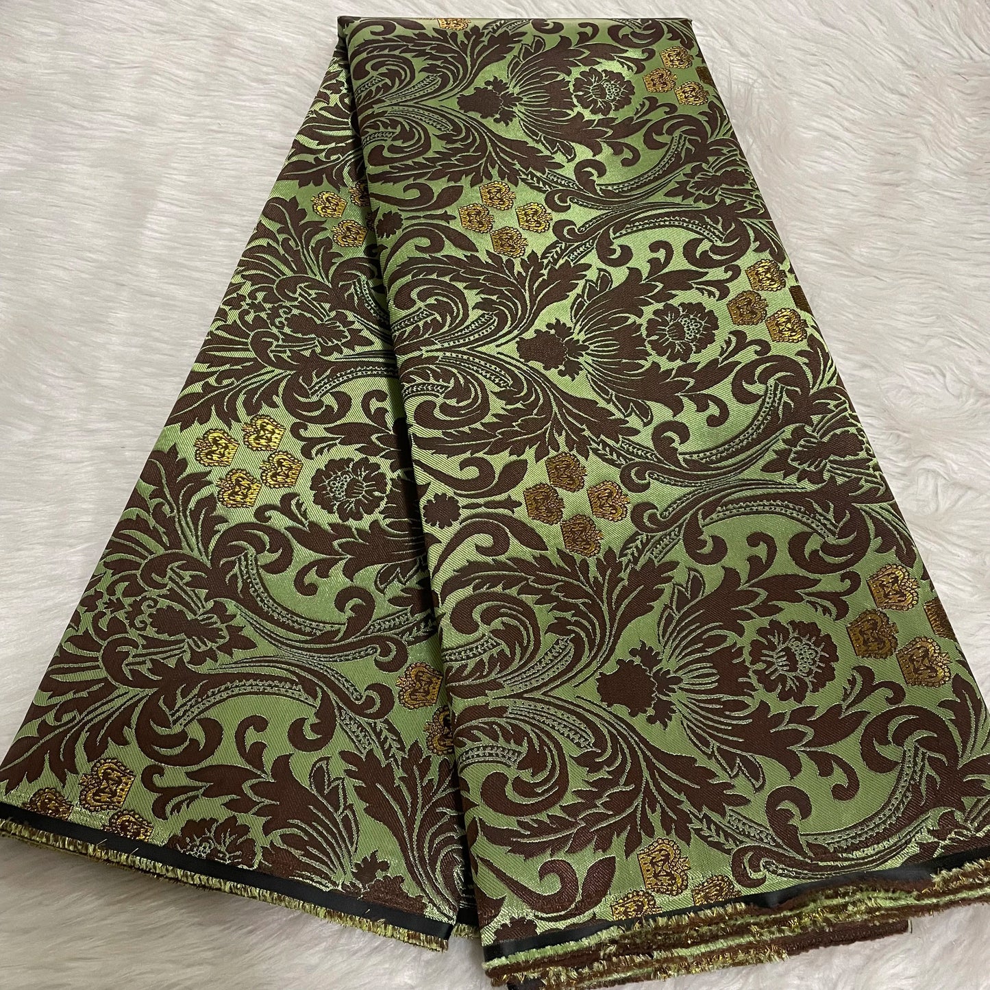 African Damask Lace Fabric Jacquard Brocade 2.5 or 5 Yards