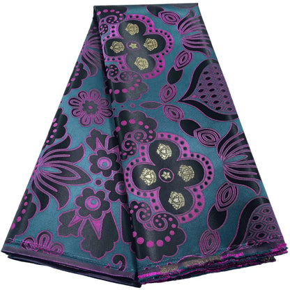 African jacquard mix lilac 2.5 yards polyester cotton fabric