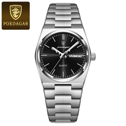 Poedagar Women's Elegant Quartz Watch 35mm Stainless Steel