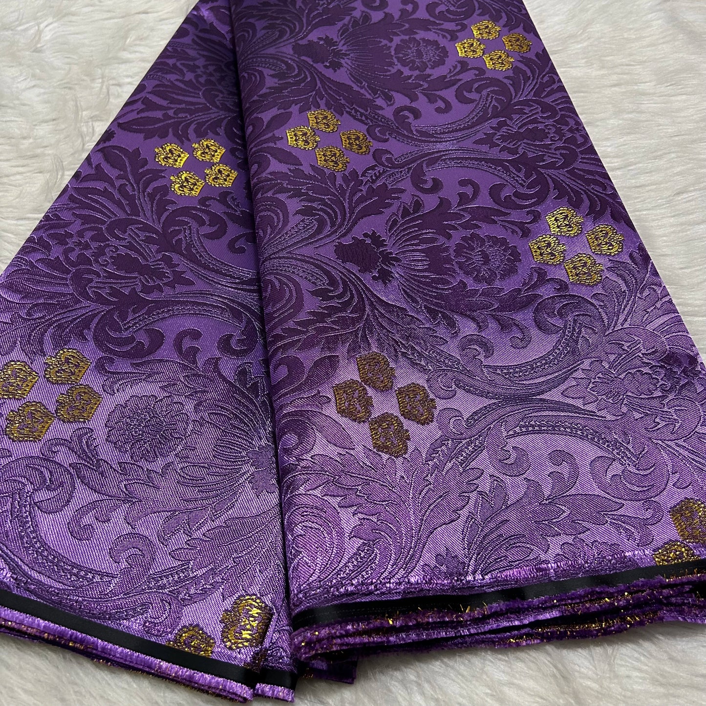 African Damask Lace Fabric Jacquard Brocade 2.5 or 5 Yards