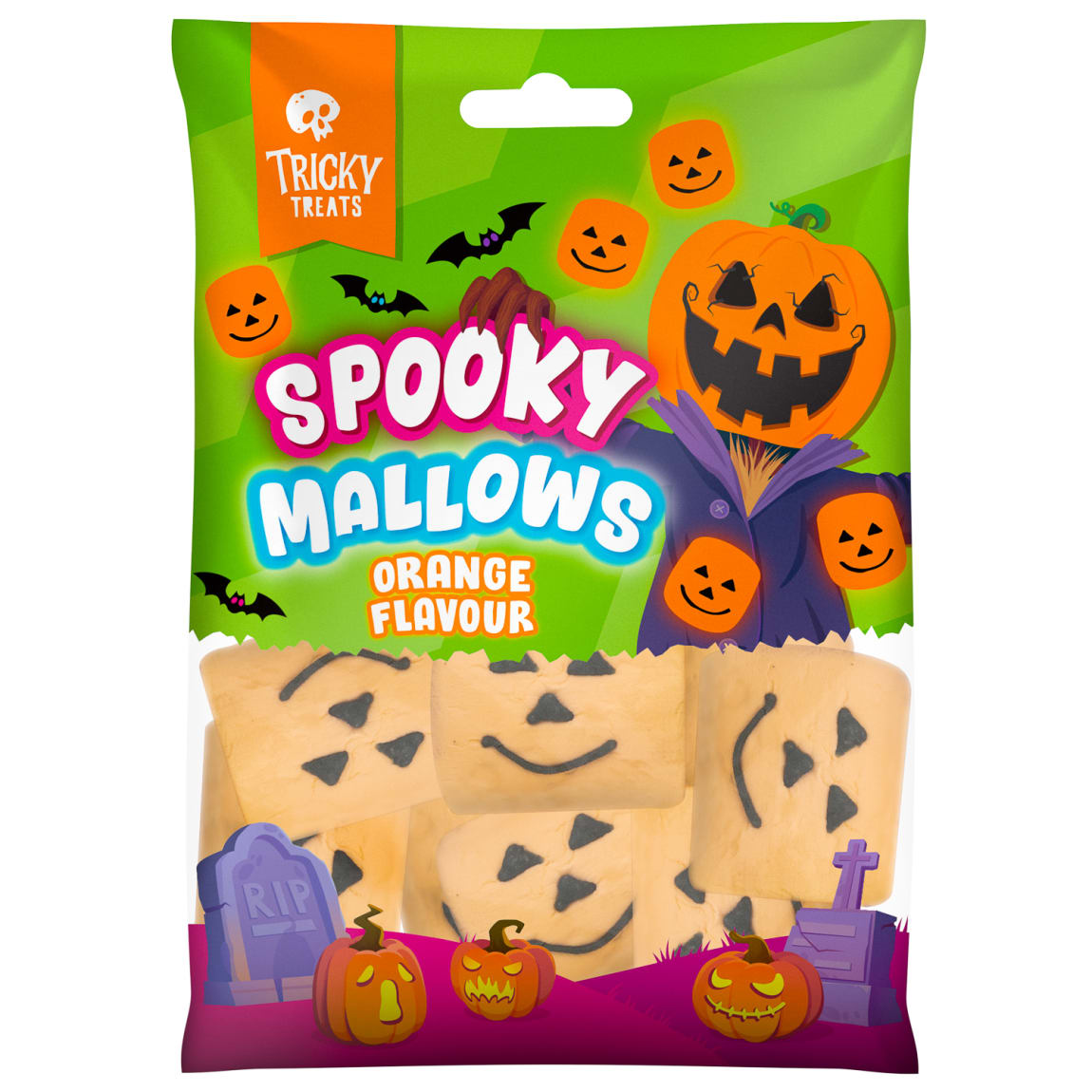 Spooky Mallows Vanilla Halloween Treat 45g – Mummy, Pumpkin & Dracula