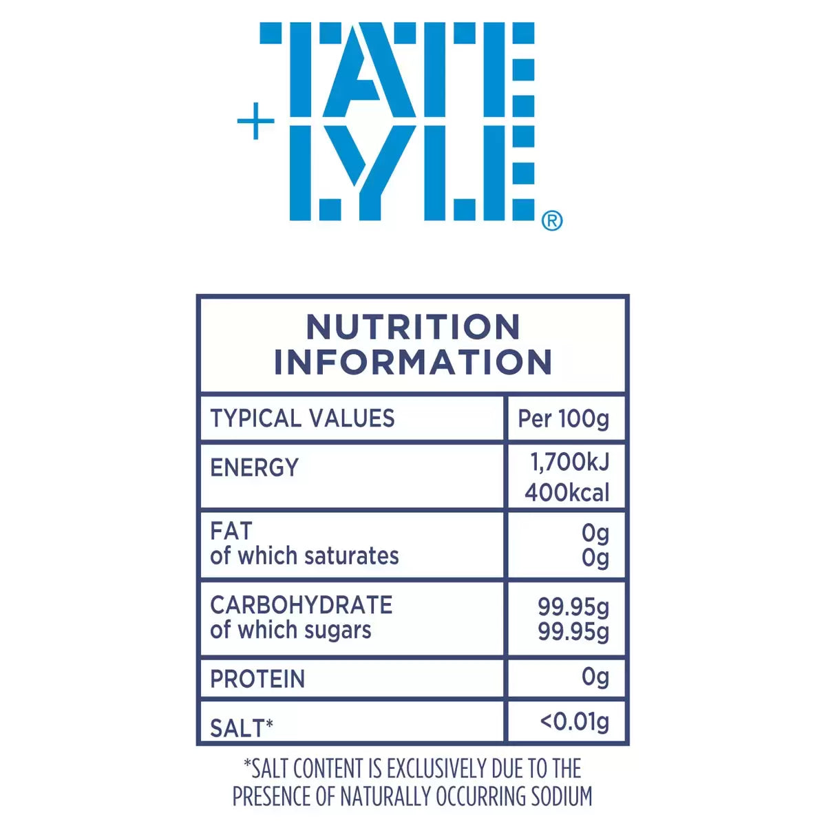 Tate & Lyle Granulated Sugar, 5kg label