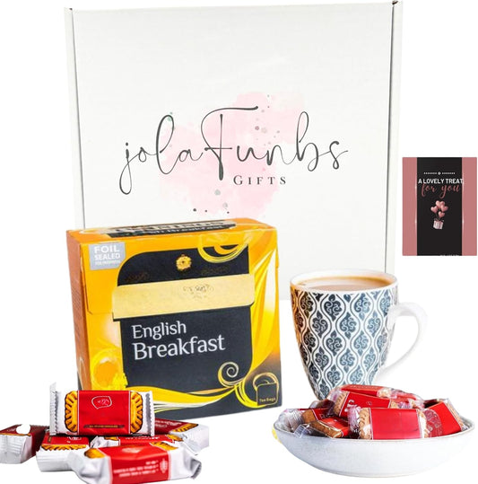 Tea Biscuits Snack Gift Set – Lotus Biscoff Biscuits Multipacks & English Breakfast Tea 200g with Card – Perfect Gift for Birthday, Christmas, Treat Mom, Dad, Grandparents