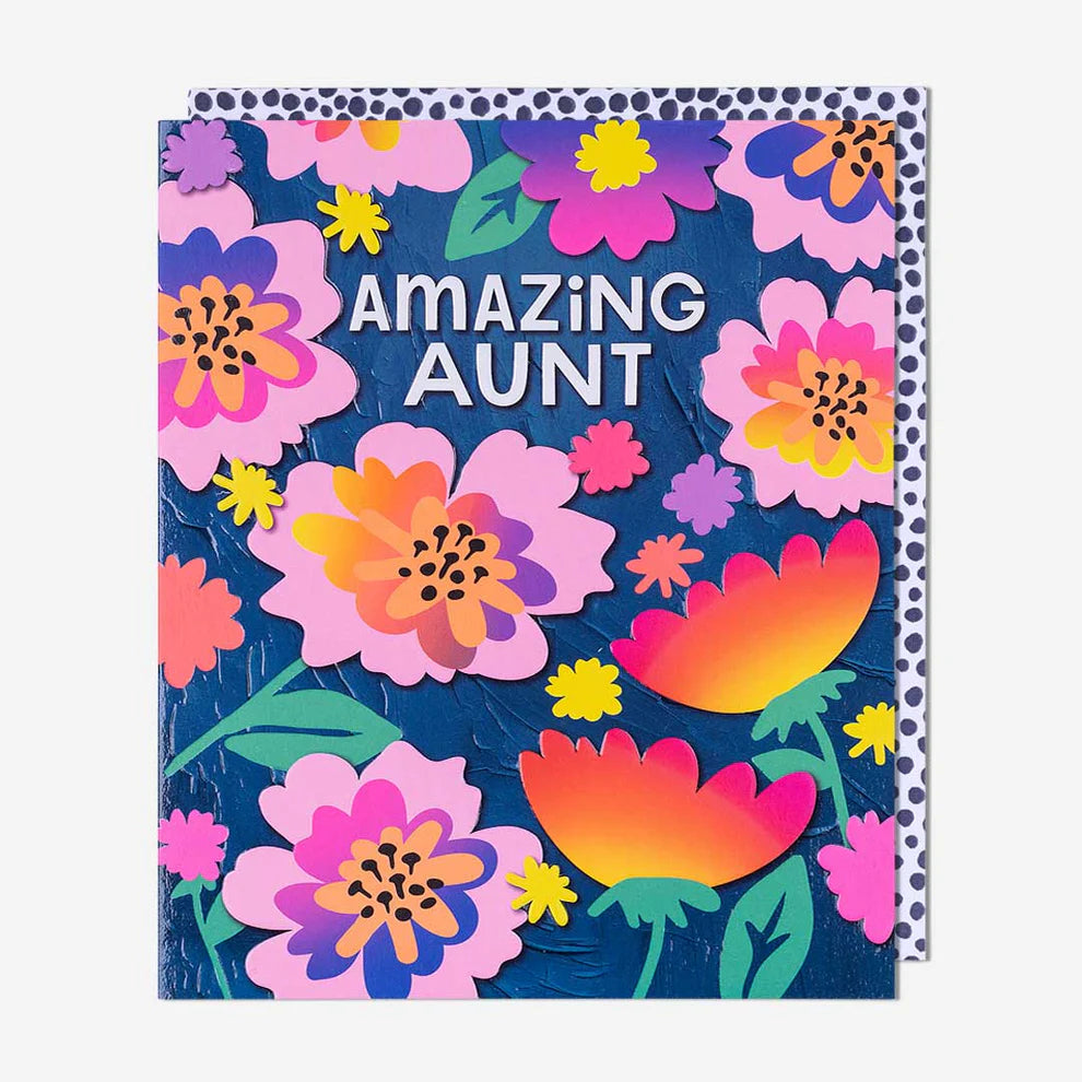  Beautiful blue floral birthday card for aunt, perfect for those searching for greeting cards near me. A trendy and heartfelt birthday card.