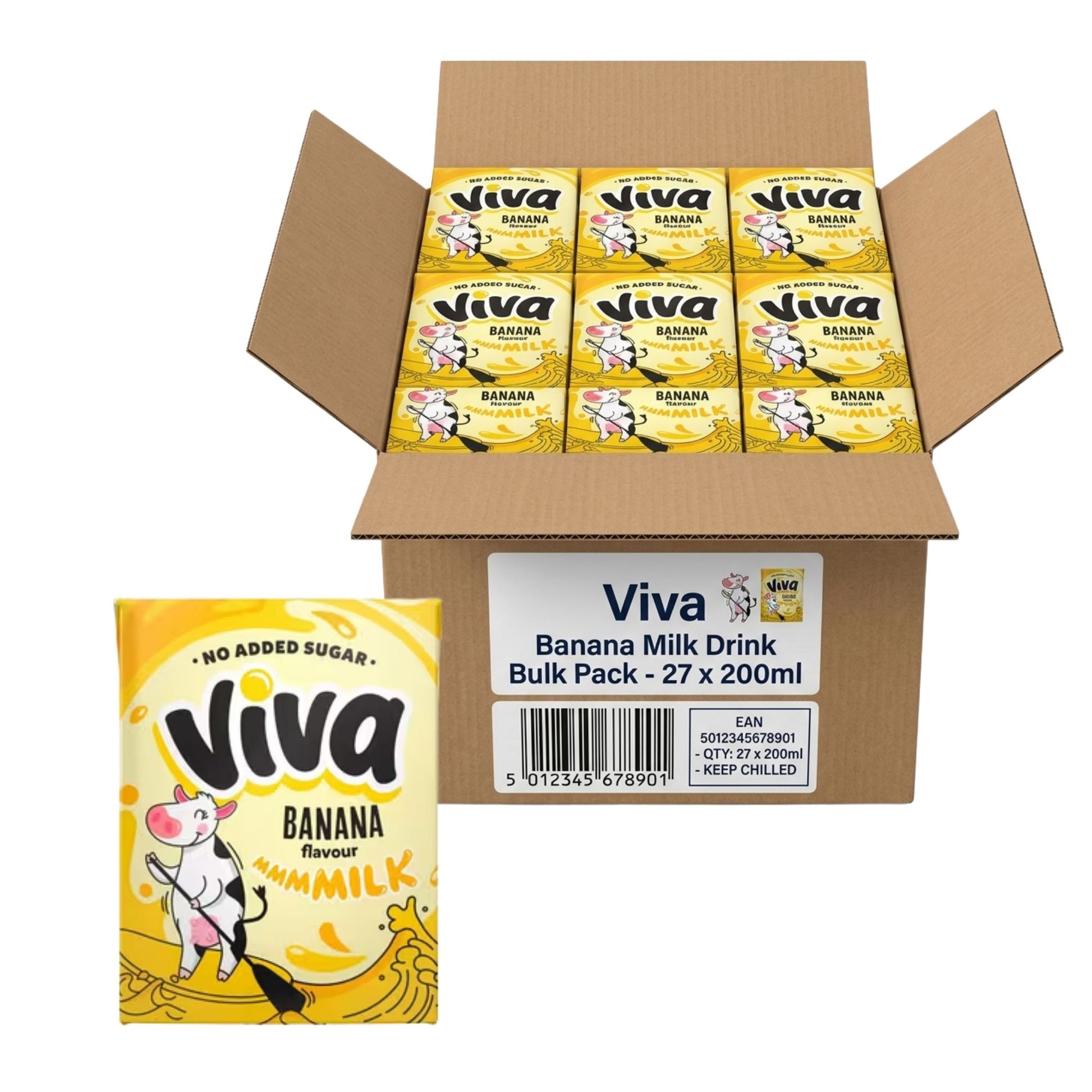 Viva Nutritional banana milk beverage 200ml cartons