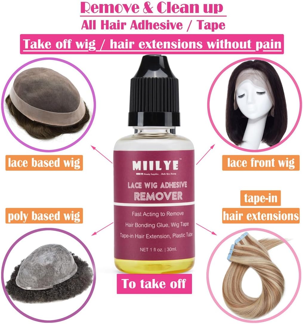 Wig Glue Remover Pack of 2 | Lace Front Wig & Tape Extension Adhesive Remover