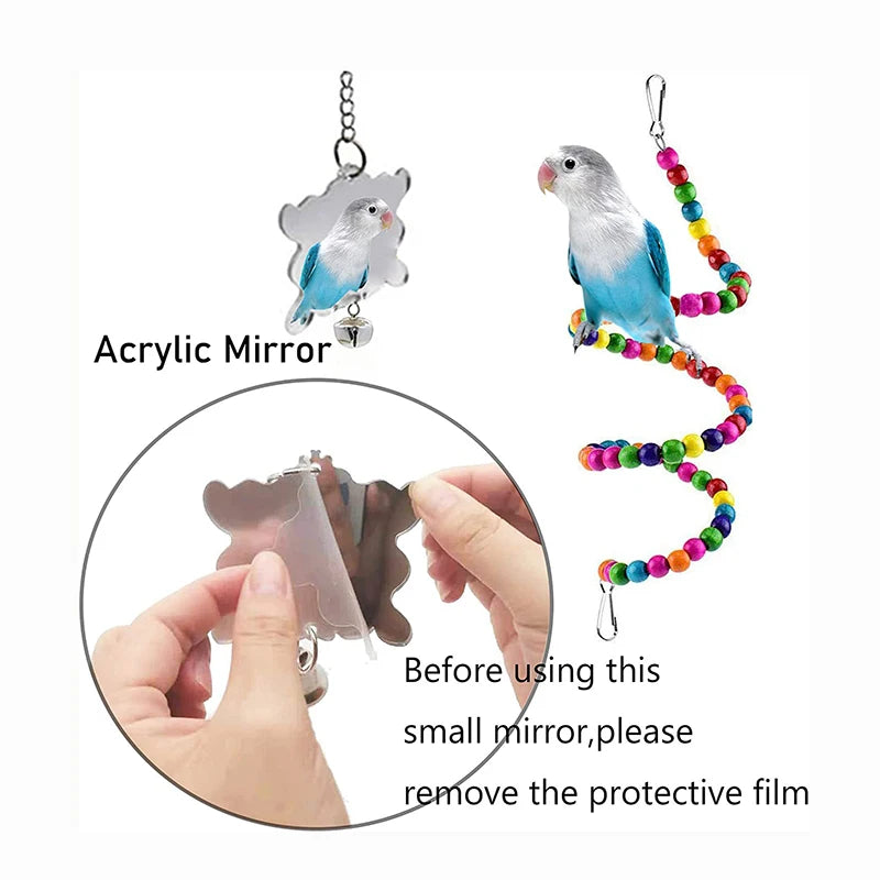 Wooden chew toys for parrots and pet birds