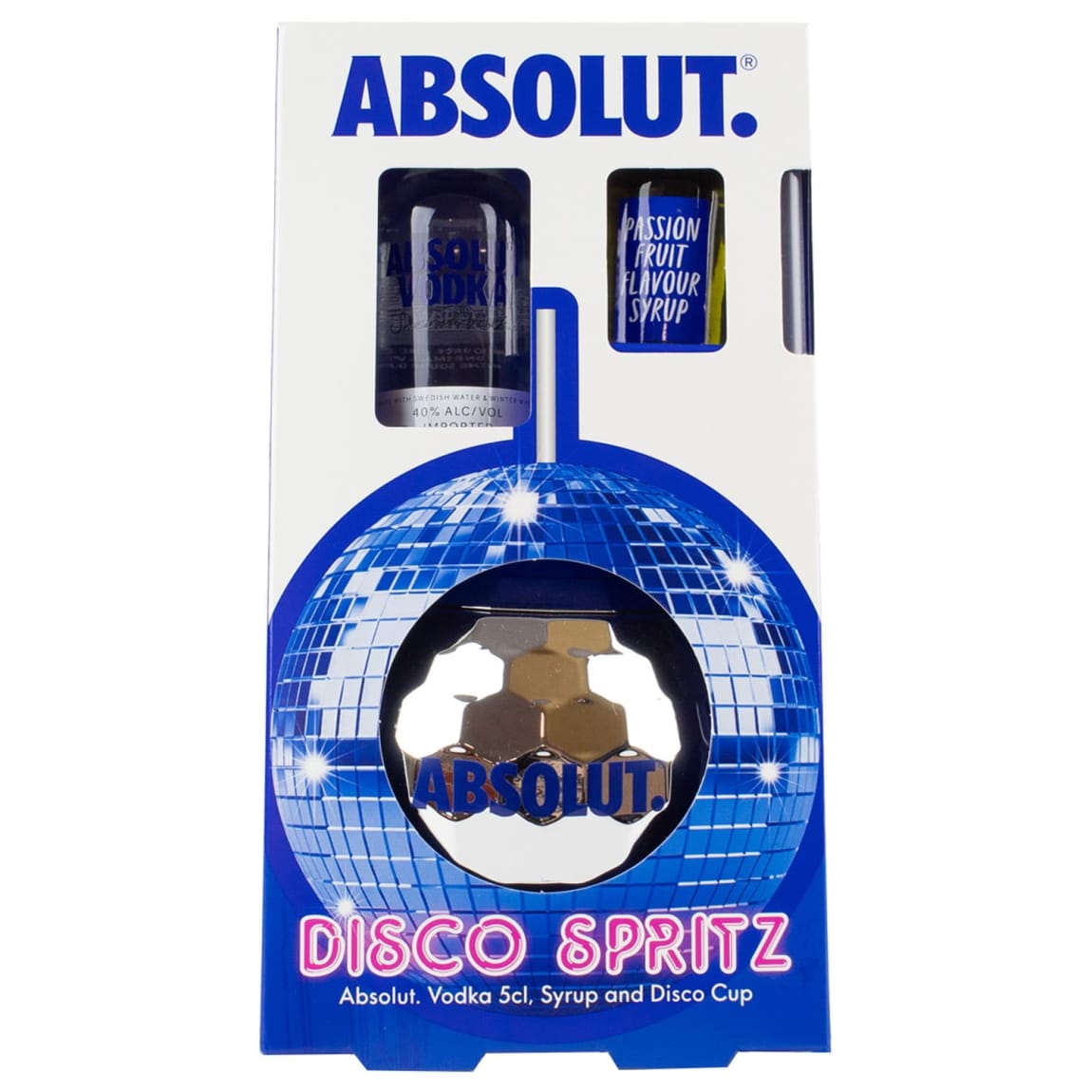 Absolut mini vodka and passion fruit syrup gift set