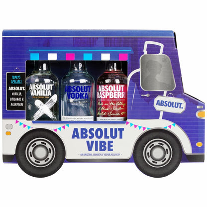 Absolut vodka miniature gift set with truck packaging
