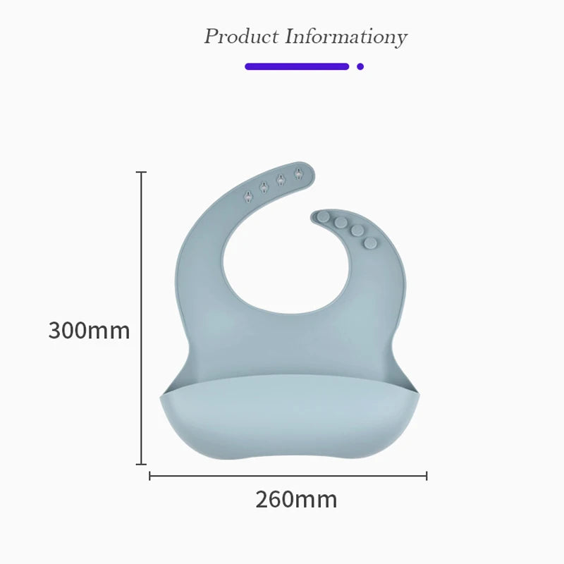 Adjustable silicone baby bib for newborn feeding