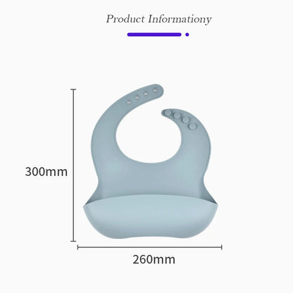 Adjustable silicone baby bib for newborn feeding