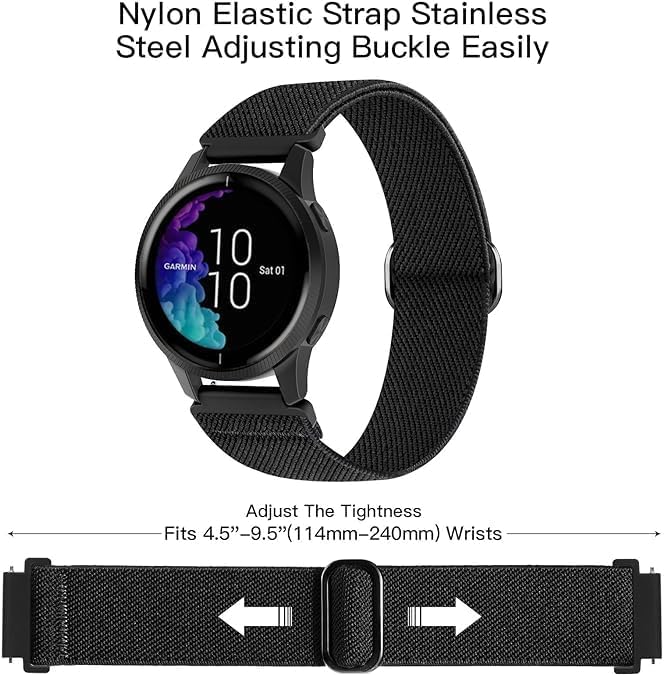 Soft elastic watch bands compatible with Garmin and Galaxy Watch