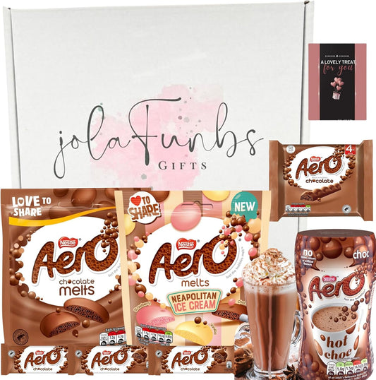 Aero chocolate snack hamper gift box with bubbly favourites