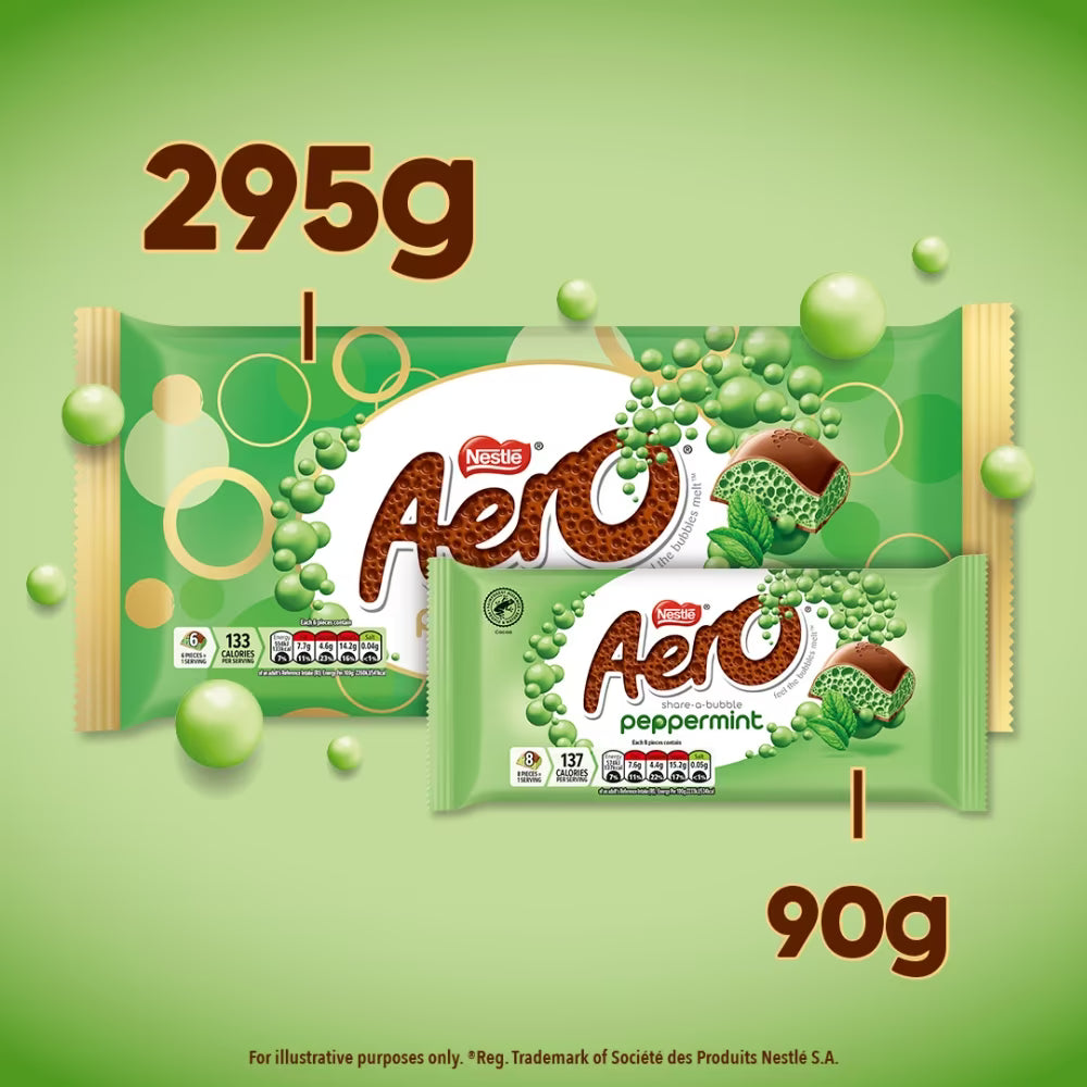Bubbly Aero peppermint chocolate bar with aerated texture