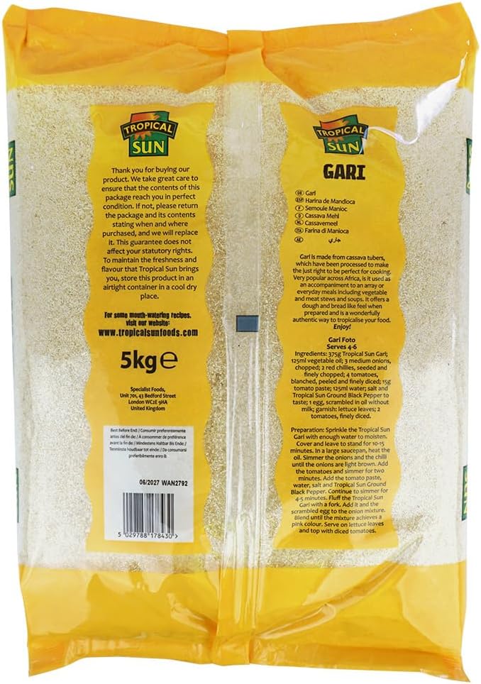 Traditional West African eba ingredient gari flour