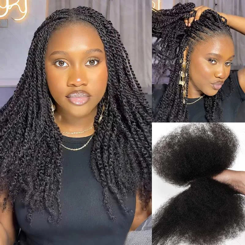 Afro curly bulk hair for professional braiding