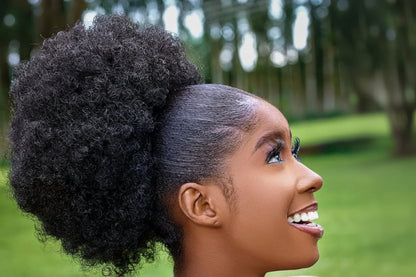 Afro curly puff drawstring ponytail 10 inch hair extension