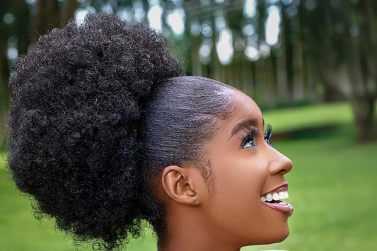 Afro curly puff drawstring ponytail 10 inch hair extension