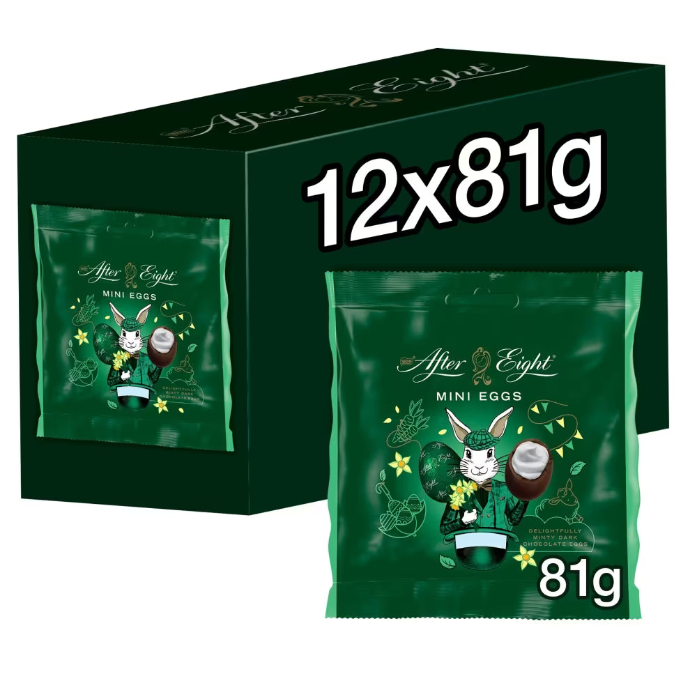 After Eight Dark Mint Chocolate Mini Eggs 12 x 81g bags Easter treat