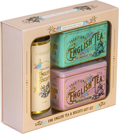 New English Teas Victorian gift set with tea and biscuits for afternoon tea