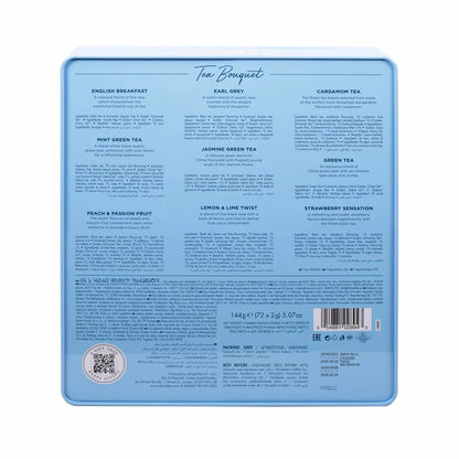 9 exquisite tea blends including black, green and fruit teas