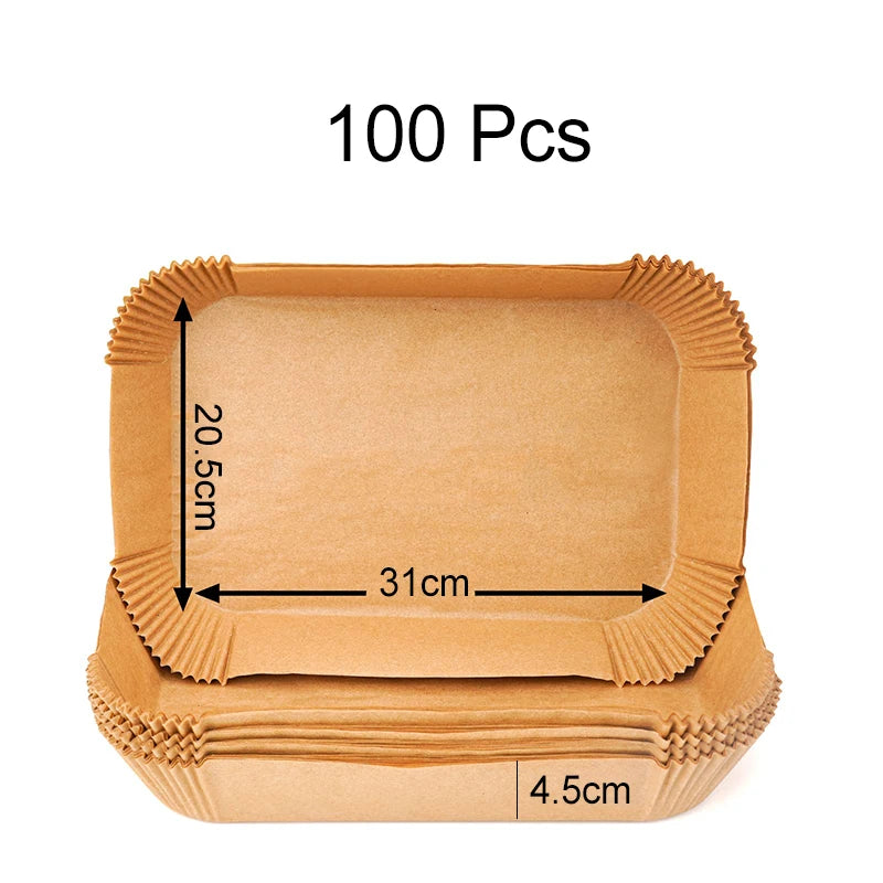 Rectangle parchment paper liners for air fryer baskets