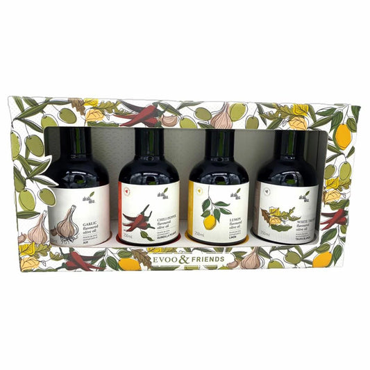 Alcalá Oliva Flavoured Extra Virgin Olive Oil 4 x 250ml variety pack
