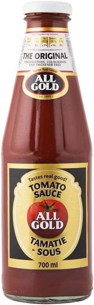 All Gold tomato sauce 700ml bottle South African ketchup